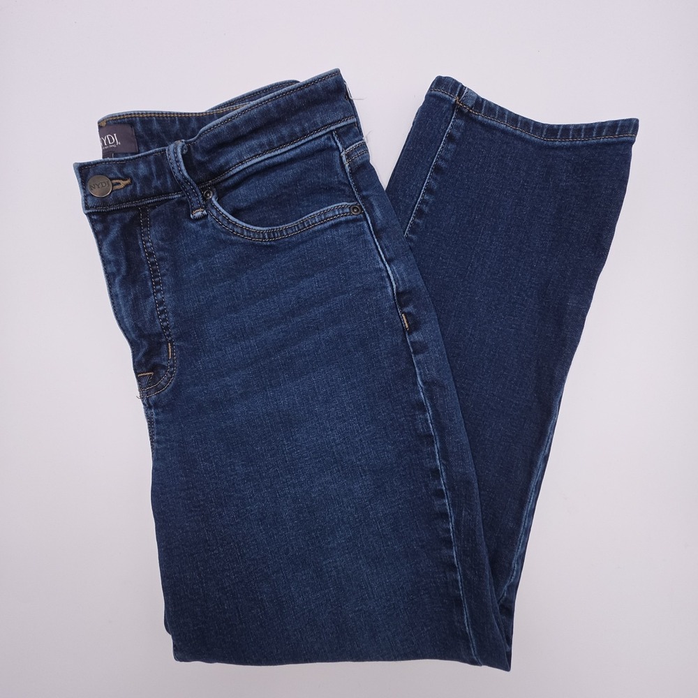 NYDJ Women's Size 8P Boyfriend Jeans Lift Tuck Technology 31x25 Medium Dark Wash